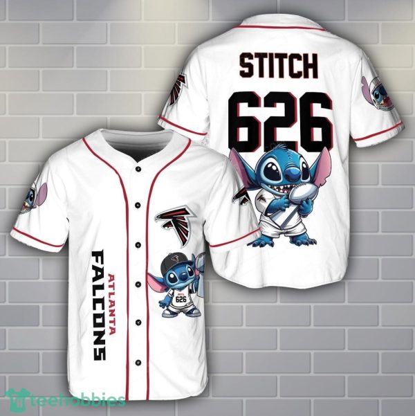 Atlanta Falcons Lilo And Stitch Champions Baseball Jersey Shirt Custom Name Number Team Gift Product Photo 1