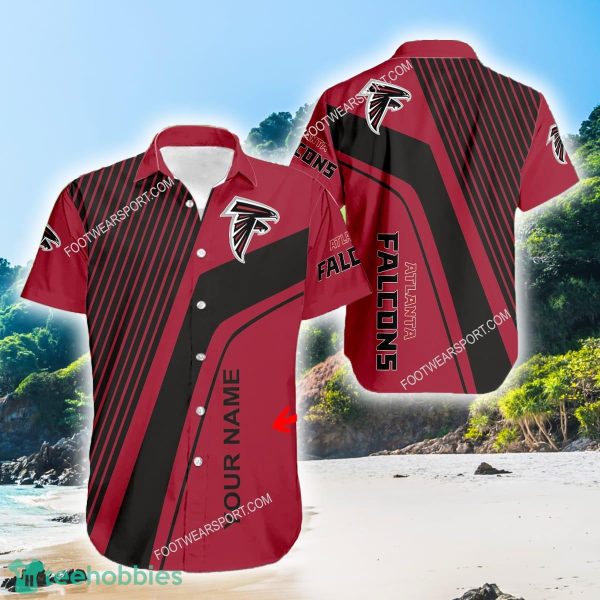 Atlanta Falcons Unisex All Over Print Hawaiian Shirt Gift For Fans Custom Name - Atlanta Falcons Unisex All Over Print Hawaiian Shirt Gift For Fans Custom Name