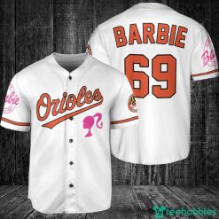 Baltimore Orioles Barbie Baseball Jersey White Product Photo 1