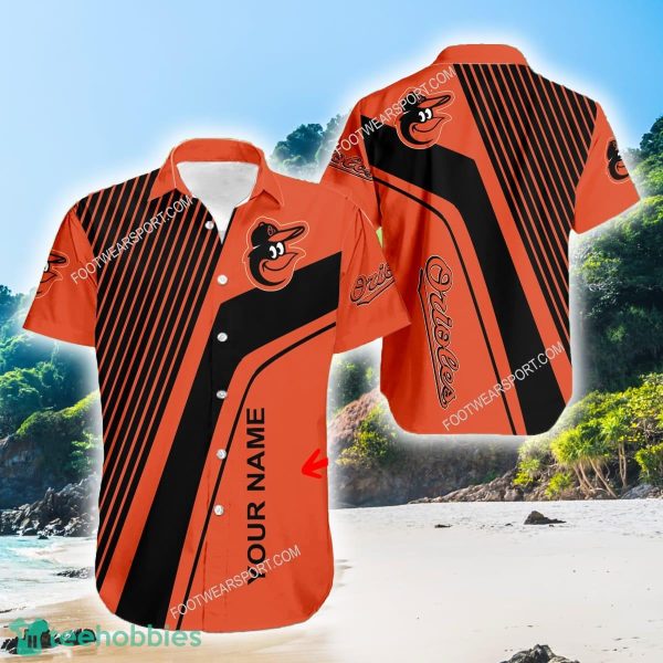 Baltimore Orioles Colorful Logo AOP Hawaiian Shirt Gift For Fans Custom Name - Baltimore Orioles Colorful Logo AOP Hawaiian Shirt Gift For Fans Custom Name