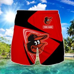 Baltimore Orioles Logo Printed 3D Beach Shorts For Men Custom Name Summer Gift Ideas Product Photo 1