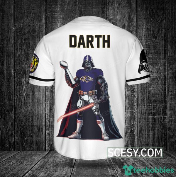 Baltimore Ravens Darth Vader Baseball Jersey White Product Photo 3