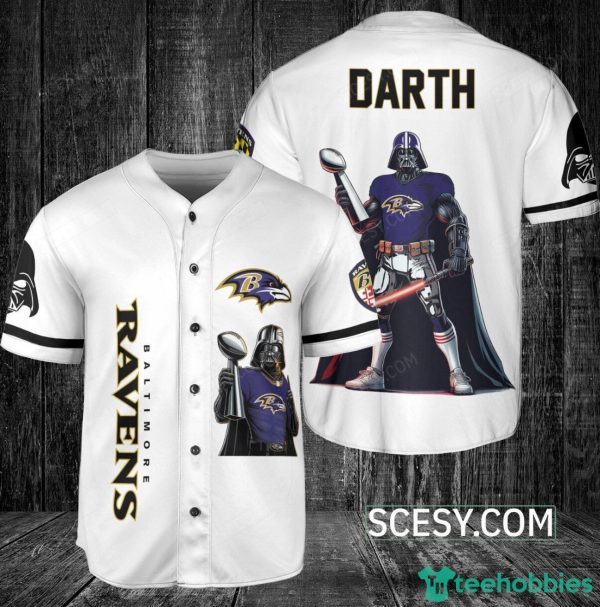 Baltimore Ravens Darth Vader Baseball Jersey White Product Photo 1