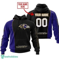 Baltimore Ravens Personalized Name Number 3D Hoodie Team Gift Product Photo 2