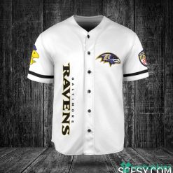 Baltimore Ravens Snoopy Baseball Jersey White Product Photo 2