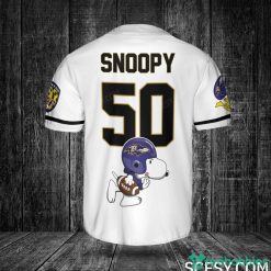 Baltimore Ravens Snoopy Baseball Jersey White Product Photo 3