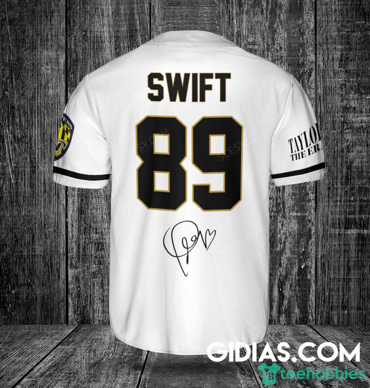 Baltimore Ravens Taylor Swift Baseball Jersey White Number #89 image Baltimore Ravens Taylor Swift Baseball Jersey White Number #89 Product Photo 2