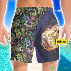 Bitcoin Block Chain Flame 3D Beach Shorts For Men Gift Summer Gift Product Photo 2