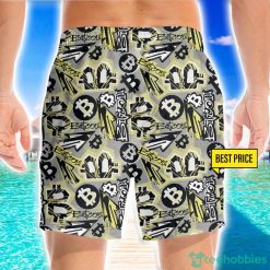 Bitcoin Doodle Funky Pattern 3D Beach Shorts For Men Gift Summer Gift Product Photo 2