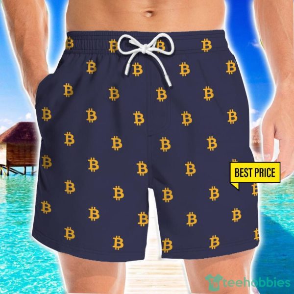Bitcoin Seamless Pattern 3D Beach Shorts For Men Gift Summer Gift Product Photo 1
