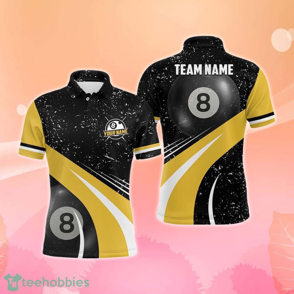 Black And Yellow Billiard Men’s Polo Shirts, Billiard Shirt Designs Special Gift image Black And Yellow Billiard Men’s Polo Shirts, Billiard Shirt Designs Special Gift Product Photo 1