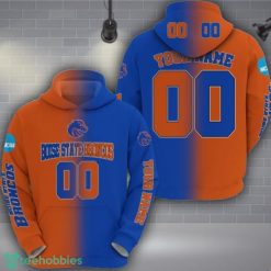 Boise State Broncos 3D Hoodie Custom Name Number Unisex Football Team Hoodie Product Photo 1