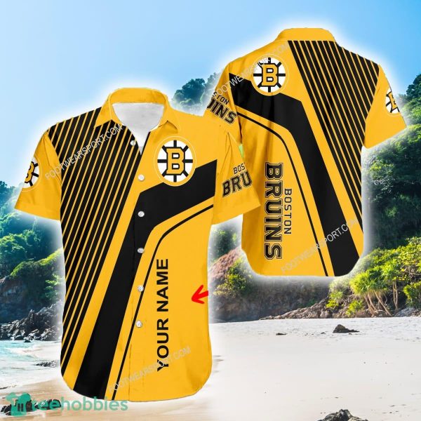 Boston Bruins Traditional AOP Hawaiian Shirt For Summer Custom Name - Boston Bruins Traditional AOP Hawaiian Shirt For Summer Custom Name