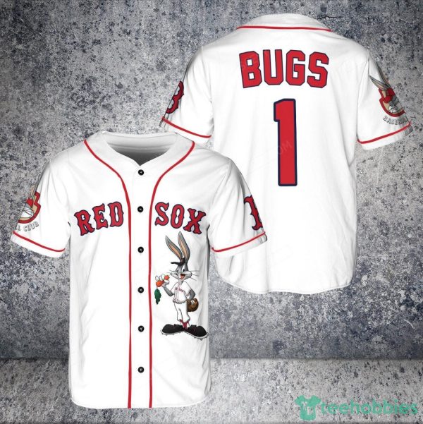 Boston Red Sox Looney Tunes Bugs Bunny Baseball Jersey White Product Photo 1