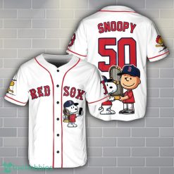 Boston Red Sox Peanut Snoopy Baseball Jersey Shirt Sport Season Gift Custom Name Number Product Photo 1