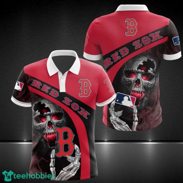 Boston Red Sox Printing Skull With Logo 3D Polo Shirt Limited Designs Product Photo 1