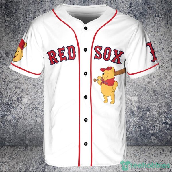 Boston Red Sox Winnie the Pooh Baseball Jersey White Product Photo 2