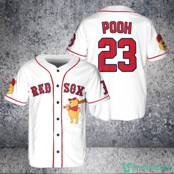 Boston Red Sox Winnie the Pooh Baseball Jersey White Product Photo 1