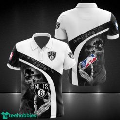 Brooklyn Nets Printing Skull With Logo 3D Polo Shirt Limited Designs Product Photo 1