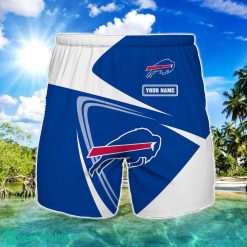 Buffalo Bills Logo Printed 3D Beach Shorts For Men Custom Name Summer Gift Ideas Product Photo 1