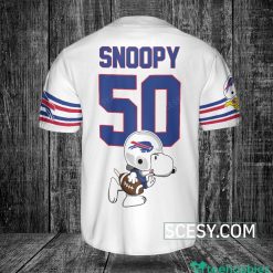 Buffalo Bills Snoopy Baseball Jersey White Product Photo 2