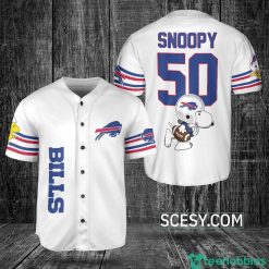 Buffalo Bills Snoopy Baseball Jersey White Product Photo 1