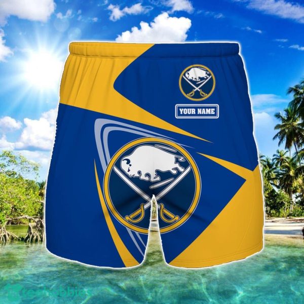 Buffalo Sabres Logo Printed 3D Beach Shorts For Men Custom Name Summer Gift Ideas Product Photo 1