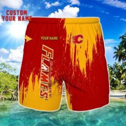 Calgary Flames 3D Shorts All printing Beach Shorts Custom Name For Fans Product Photo 1