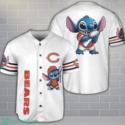 Chicago Bears Lilo And Stitch Baseball Jersey Shirt Limited For Fans Product Photo 1