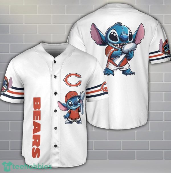 Chicago Bears Lilo And Stitch Baseball Jersey Shirt Limited For Fans Product Photo 1