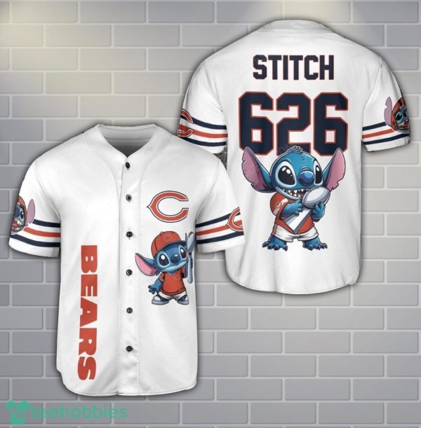 Chicago Bears Lilo And Stitch Champions Baseball Jersey Shirt Custom Name Number Team Gift Product Photo 1