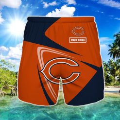 Chicago Bears Logo Printed 3D Beach Shorts For Men Custom Name Summer Gift Ideas Product Photo 1
