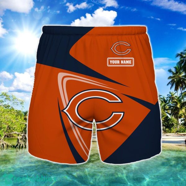 Chicago Bears Logo Printed 3D Beach Shorts For Men Custom Name Summer Gift Ideas Product Photo 1