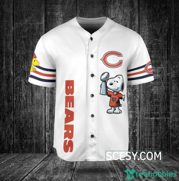 Chicago Bears Peanut Snoopy Champion Baseball Jersey White Product Photo 2