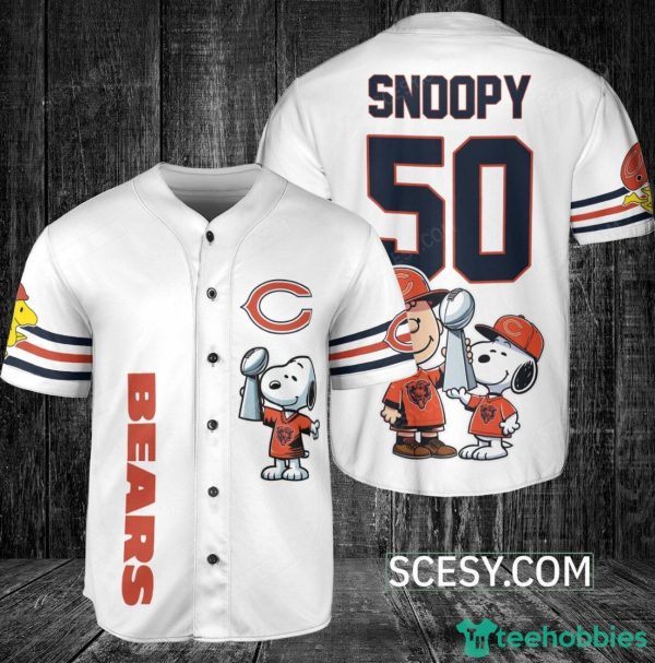 Chicago Bears Peanut Snoopy Champion Baseball Jersey White Product Photo 1