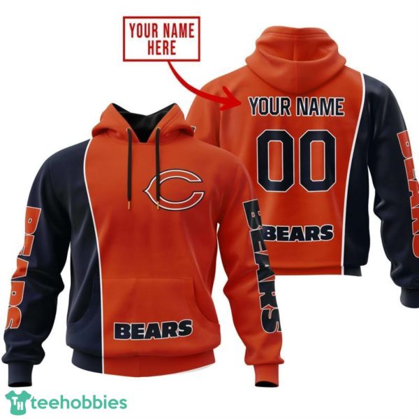 Chicago Bears Personalized Name Number 3D Hoodie Team Gift Product Photo 1