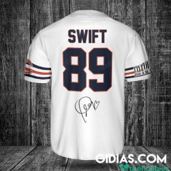 Chicago Bears Taylor Swift Baseball Jersey White Number #89 Product Photo 2