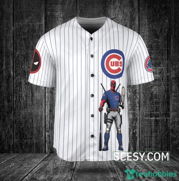 Chicago Cubs Deadpool Baseball Jersey White Product Photo 2