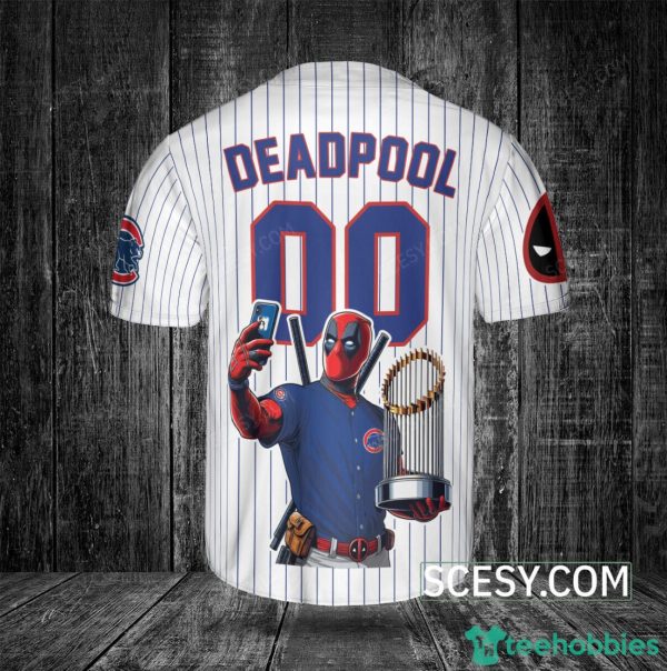 Chicago Cubs Deadpool Baseball Jersey White Product Photo 3