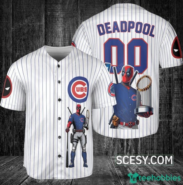 Chicago Cubs Deadpool Baseball Jersey White Product Photo 1