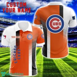 Chicago Cubs Team Striped Style 3D Printed Polo SHirt For Fans Custom Name Product Photo 1