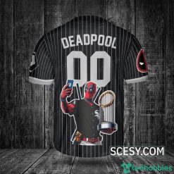 Chicago White Sox Deadpool Baseball Jersey Black Striped image Chicago White Sox Deadpool Baseball Jersey Black Striped Product Photo 3