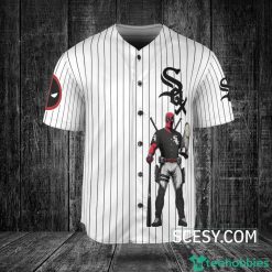 Chicago White Sox Deadpool Baseball Jersey Light Blue image Chicago White Sox Deadpool Baseball Jersey Light Blue Product Photo 2