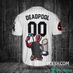 Chicago White Sox Deadpool Baseball Jersey Light Blue image Chicago White Sox Deadpool Baseball Jersey Light Blue Product Photo 3