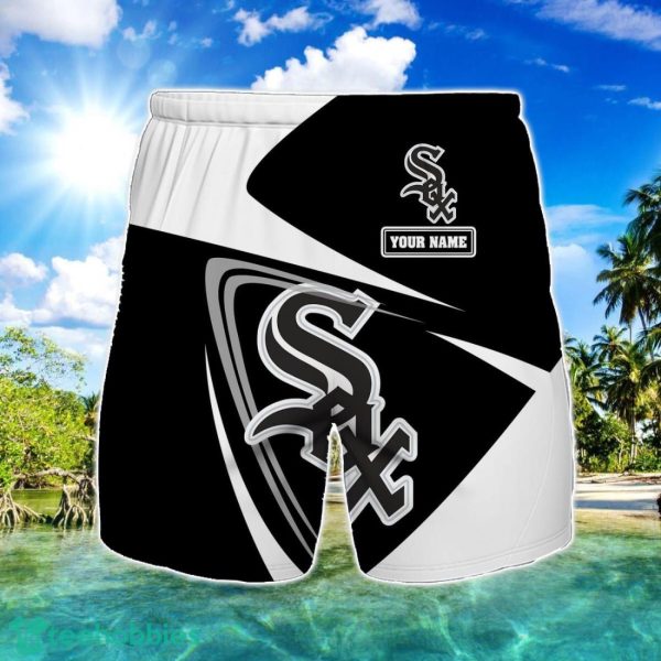 Chicago White Sox Logo Printed 3D Beach Shorts For Men Custom Name Summer Gift Ideas Product Photo 1