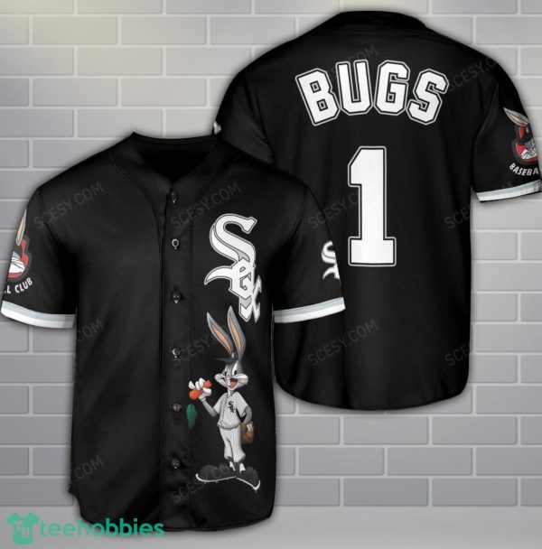 Chicago White Sox Looney Tunes Bugs Bunny Baseball Jersey Black Custom Name Number Product Photo 1