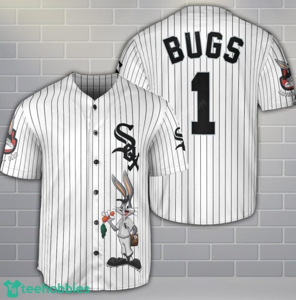 Chicago White Sox Looney Tunes Bugs Bunny White 3D Baseball Jersey Shirt Custom Name Number Product Photo 1