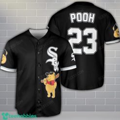 Chicago White Sox Winnie the Pooh Black Baseball Jersey Shirt Sport Gift Custom Name Number Product Photo 1