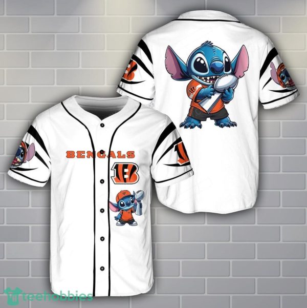 Cincinnati Bengals Lilo And Stitch Baseball Jersey Shirt Limited For Fans Product Photo 1