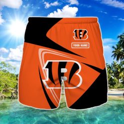 Cincinnati Bengals Logo Printed 3D Beach Shorts For Men Custom Name Summer Gift Ideas Product Photo 1